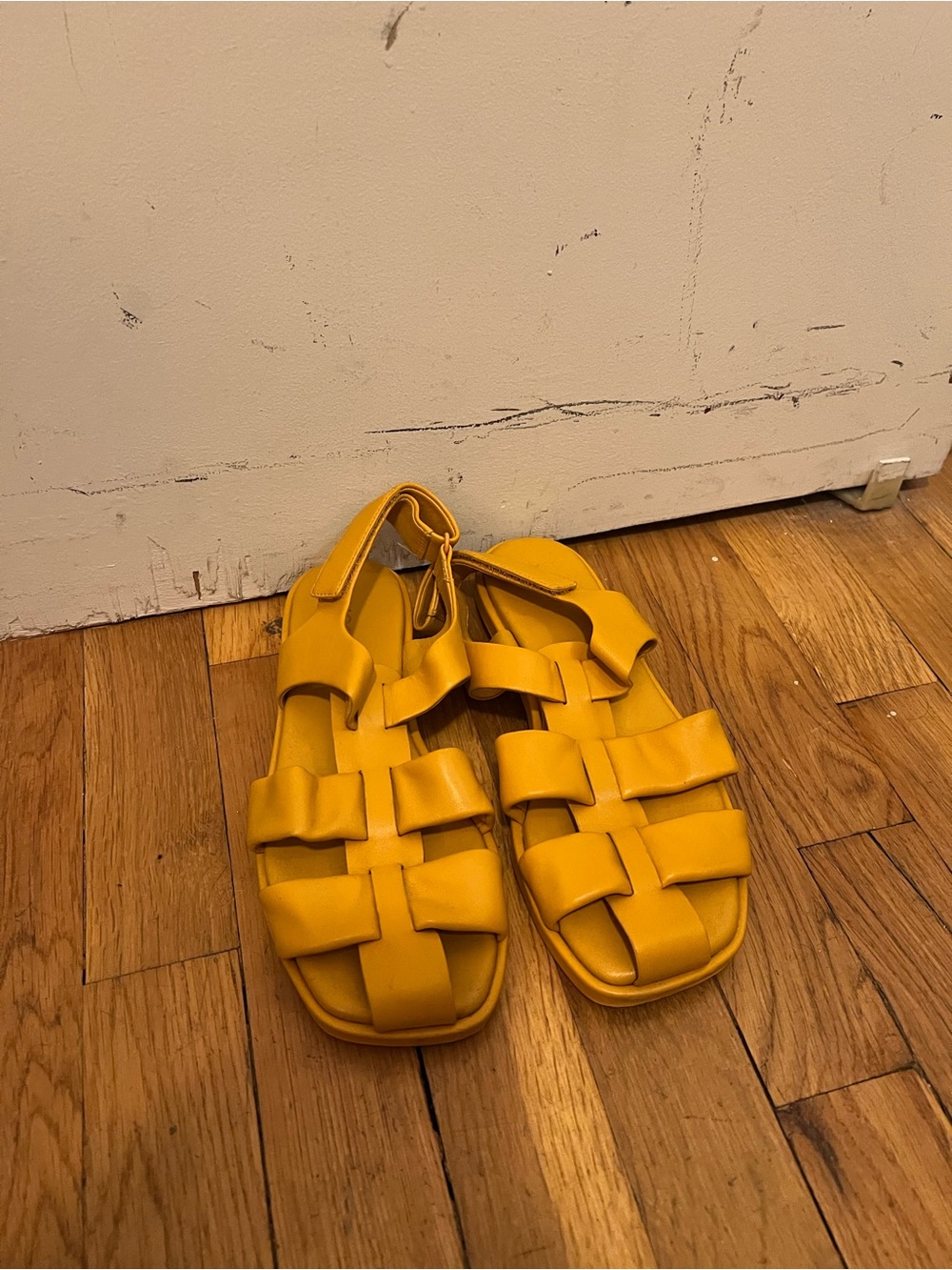 Yellow Vince Woven Strap Sandals